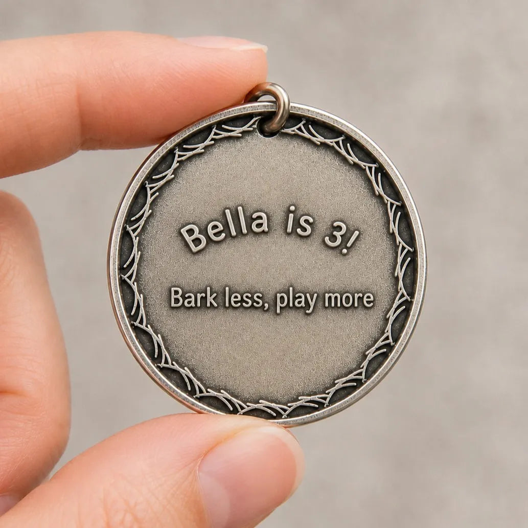 Emberlum Engraved Silver Coin — Custom Pet Portrait